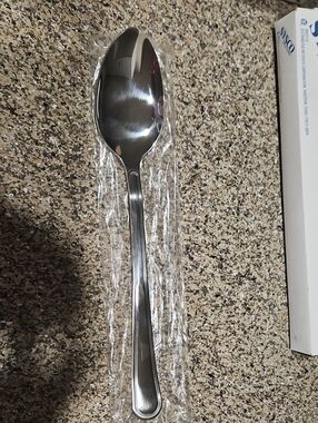 Polished Silver Serving Spoon - Stainless